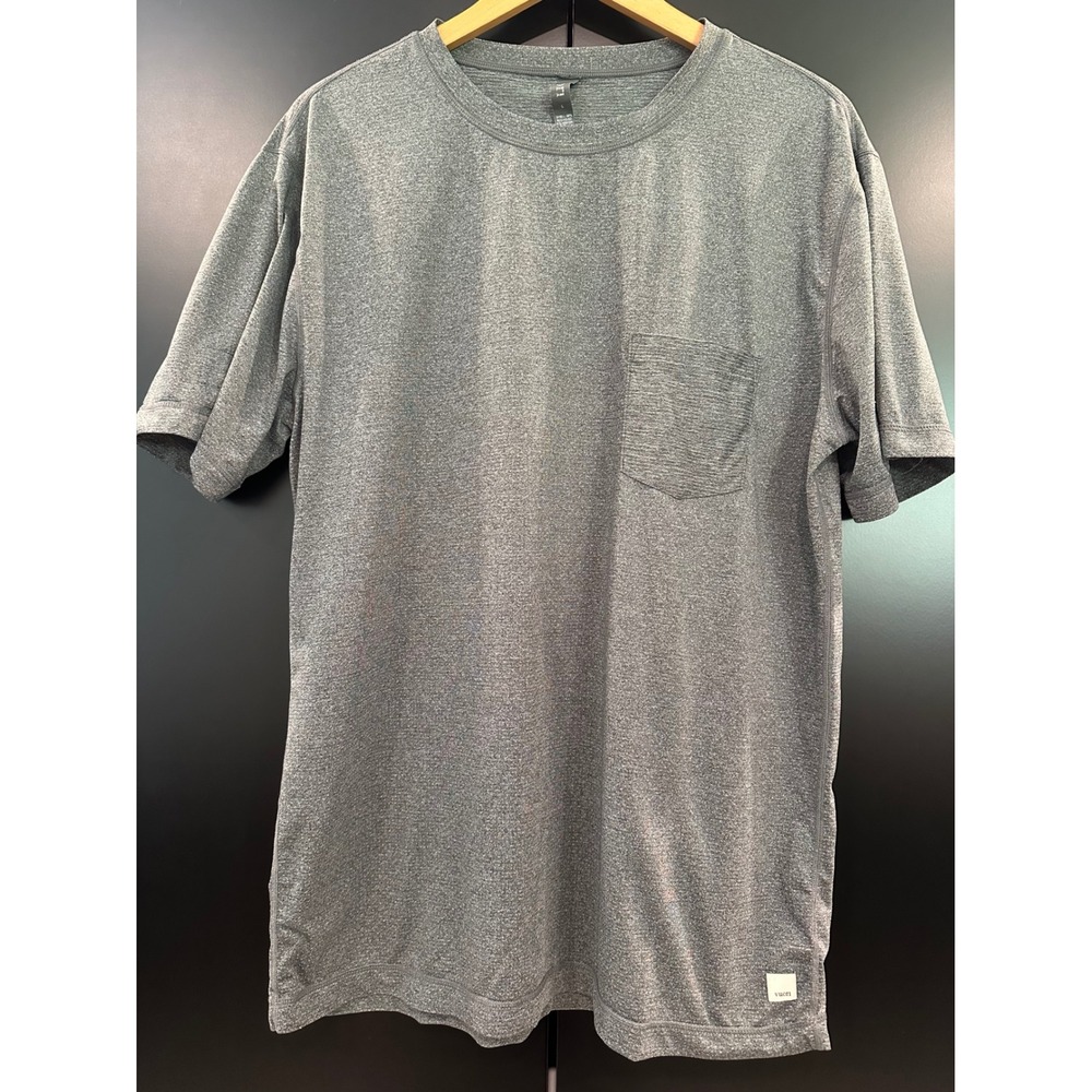 Vuori Tradewind Performance Athletic T-Shirt Mens Large Grey Pocket Tee V109